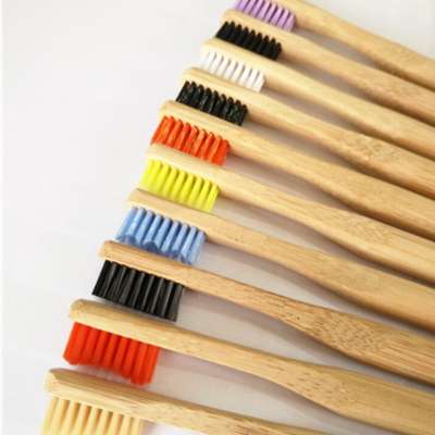 Toothbrush Bamboo Charcoal Brush - Natural Bamboo Toothbrush With Charcoal Fibre Bristles for Teeth Whitening Charcoal Powder